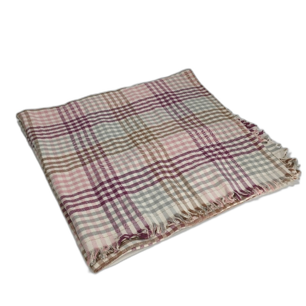 Kirkton House Warm Multicoloured Check Soft Throw Blanket 250x250cm NEW