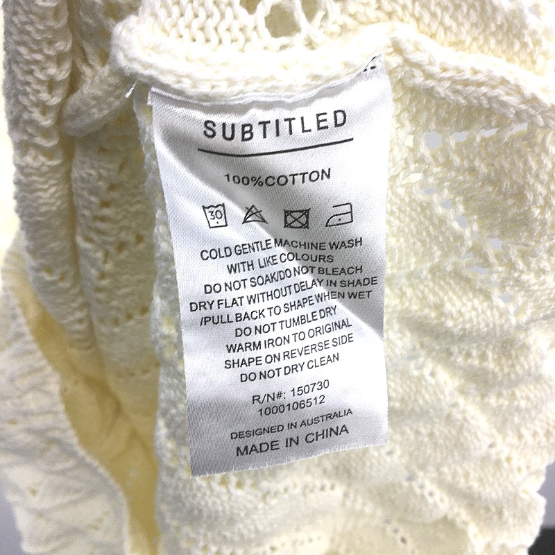 Subtitled Crochet Knit Backless Cream Sleeveless Midi Dress Ladies Sz Medium NEW