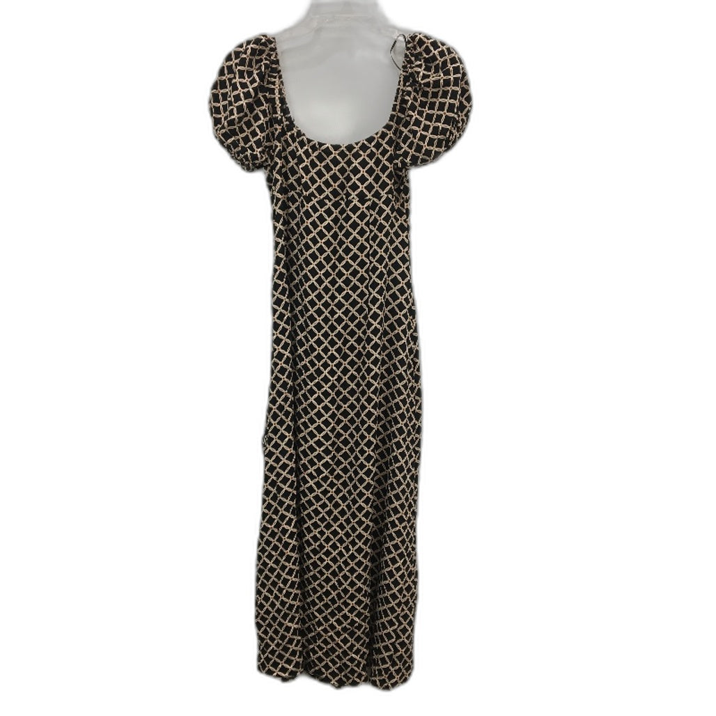 Don't Ask Amanda Emily Gathered Black High Slit Midi Dress Ladies Size Small NEW