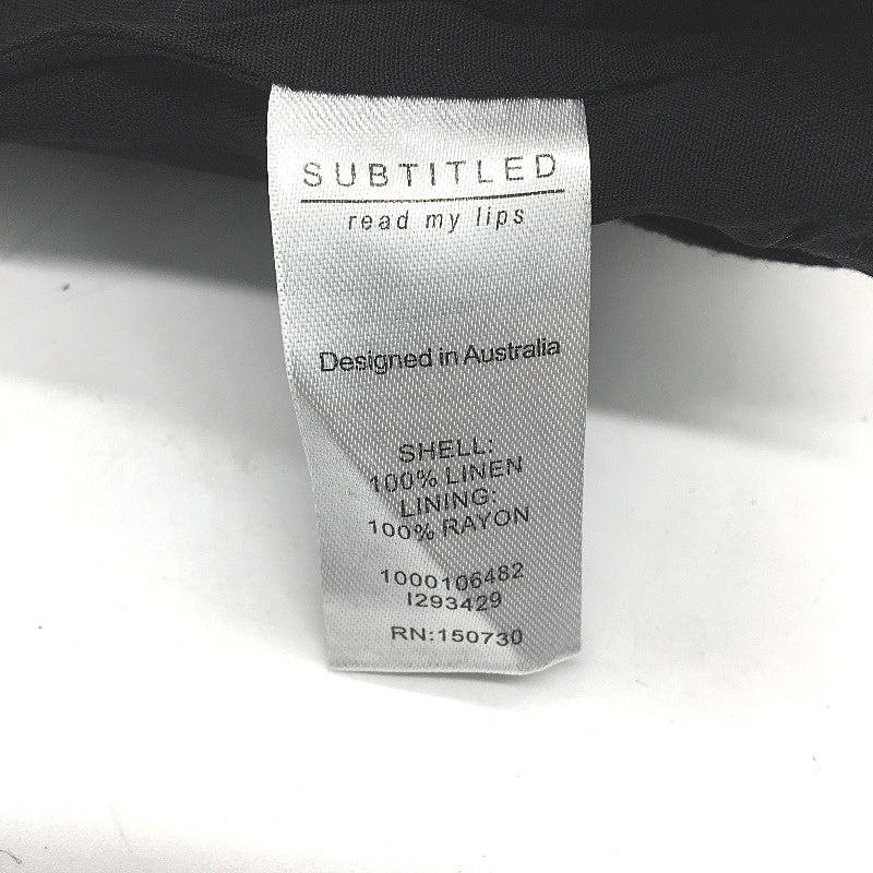 Subtitled Lui Cut Out Black Linen Bandeau Strapless Top Ladies Size XS EW