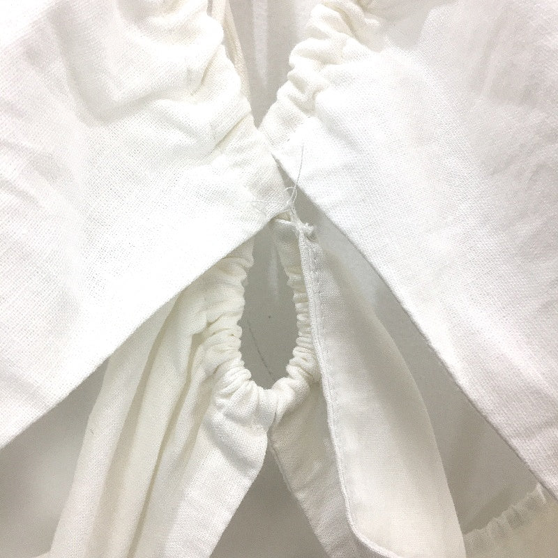 Subtitled Cut Out Linen Blend Tiered White Midi Dress Ladies Size Large NEW