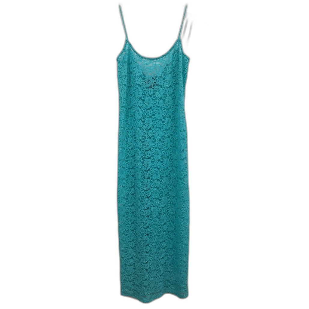 Alice in the Eve Zayla Lace Aqua Blue Maxi Dress Ladies Size Medium NEW