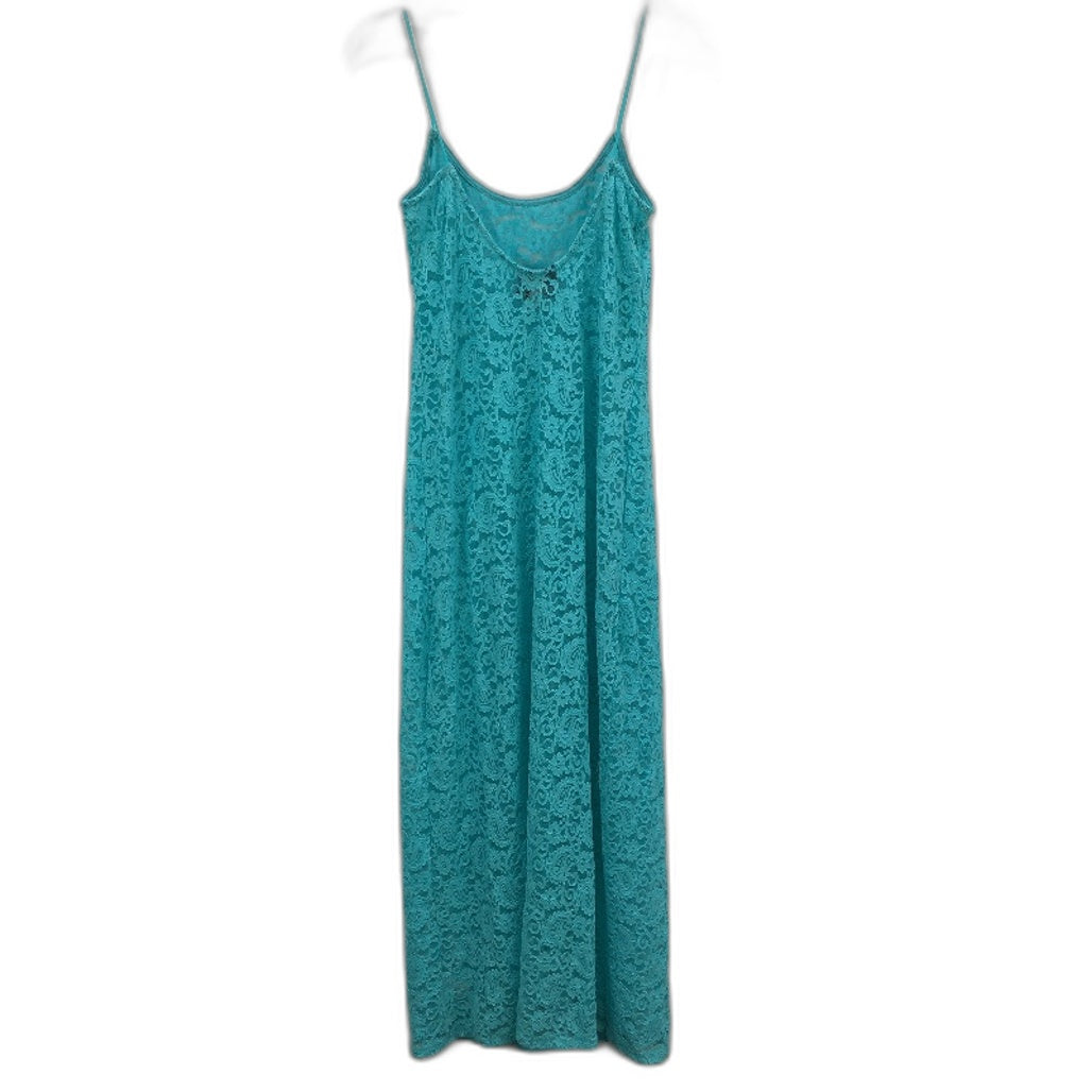 Alice in the Eve Zayla Lace Aqua Blue Maxi Dress Ladies Size Medium NEW