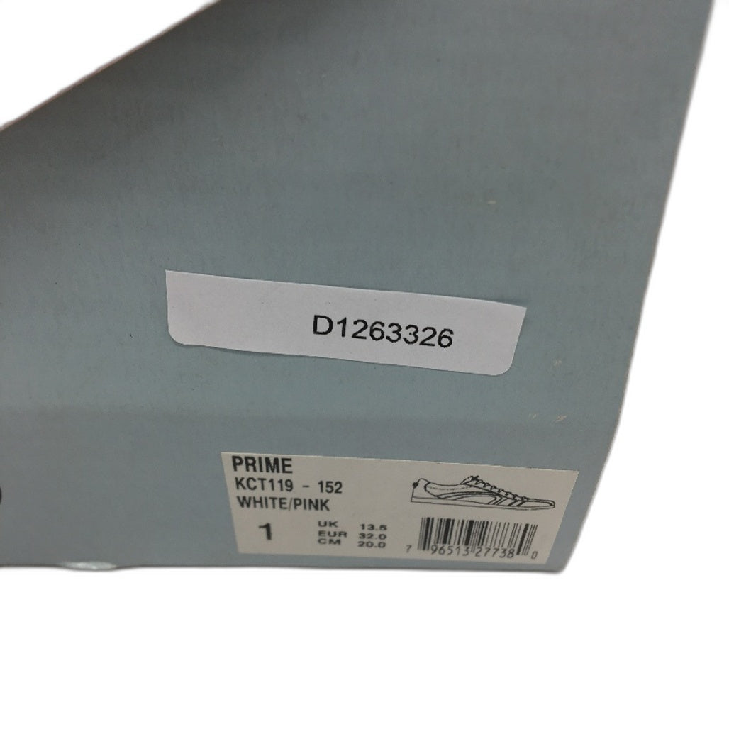 Guess Leather White & Pink Stripe Sneaker Shoe Girls Youth Size US 1 EUR 32 NEW