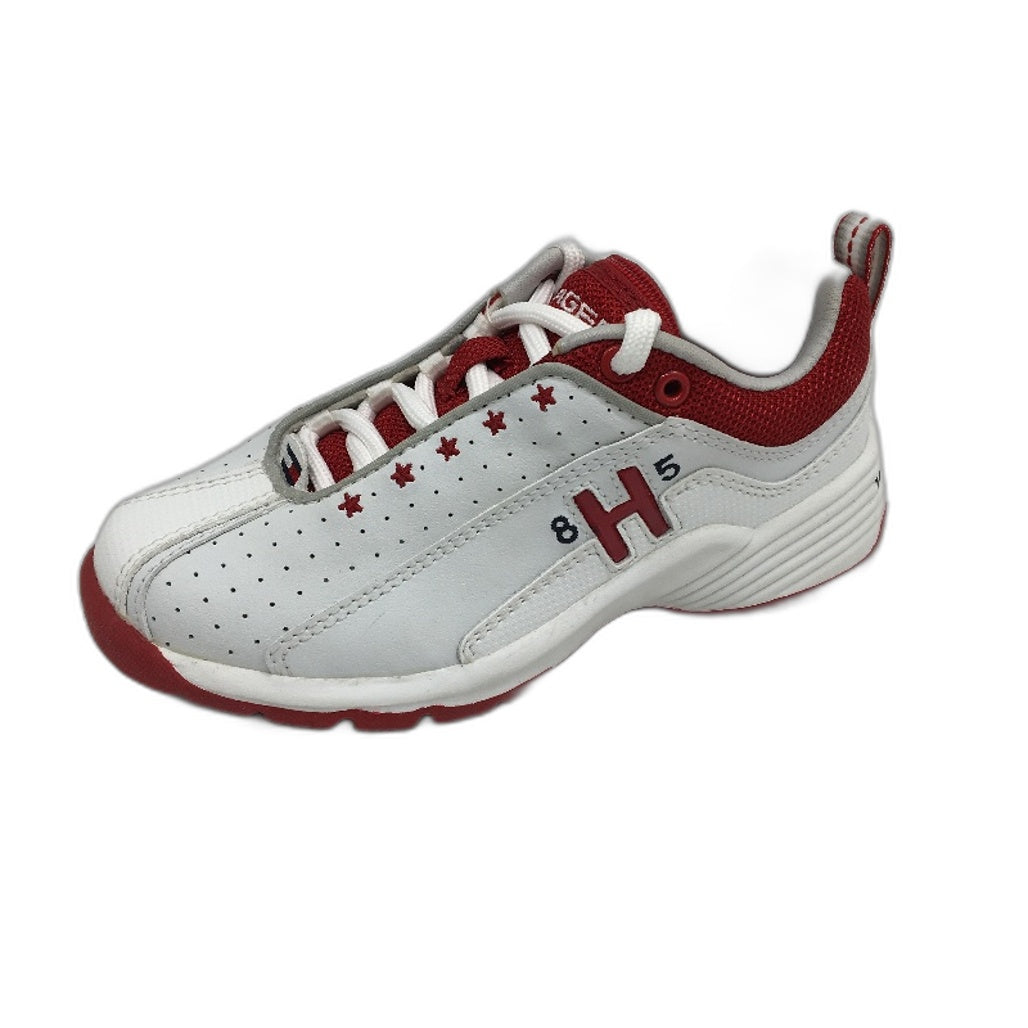 Tommy Hilfiger White Red Leather Sneaker Shoe Kids Size US 10 EUR 27.5 NEW