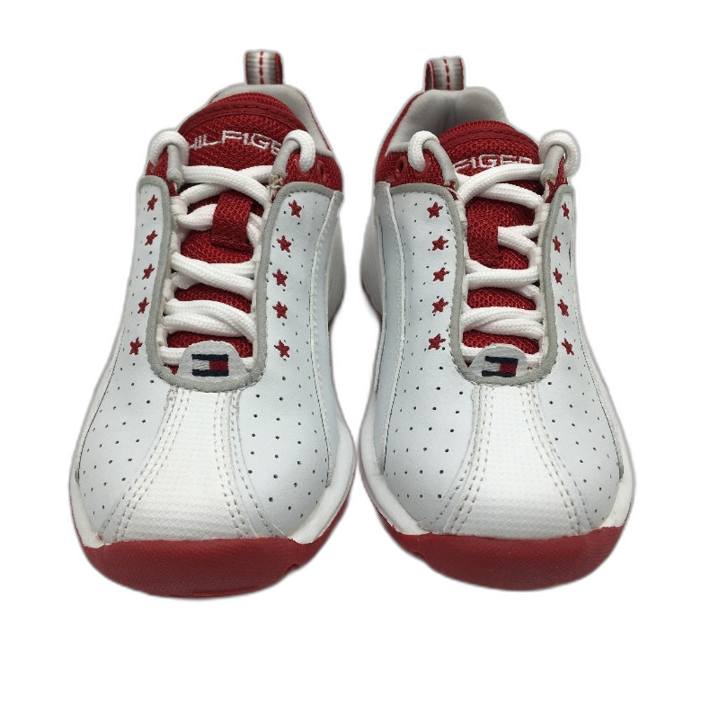 Tommy Hilfiger White Red Leather Sneaker Shoe Kids Size US 10 EUR 27.5 NEW