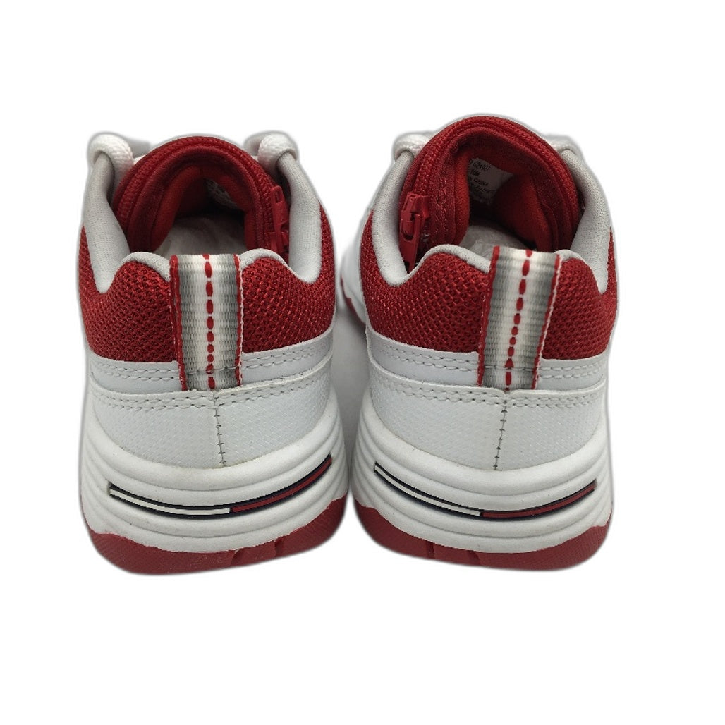 Tommy Hilfiger White Red Leather Sneaker Shoe Kids Size US 10 EUR 27.5 NEW
