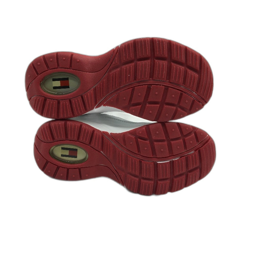 Tommy Hilfiger White Red Leather Sneaker Shoe Kids Size US 10 EUR 27.5 NEW