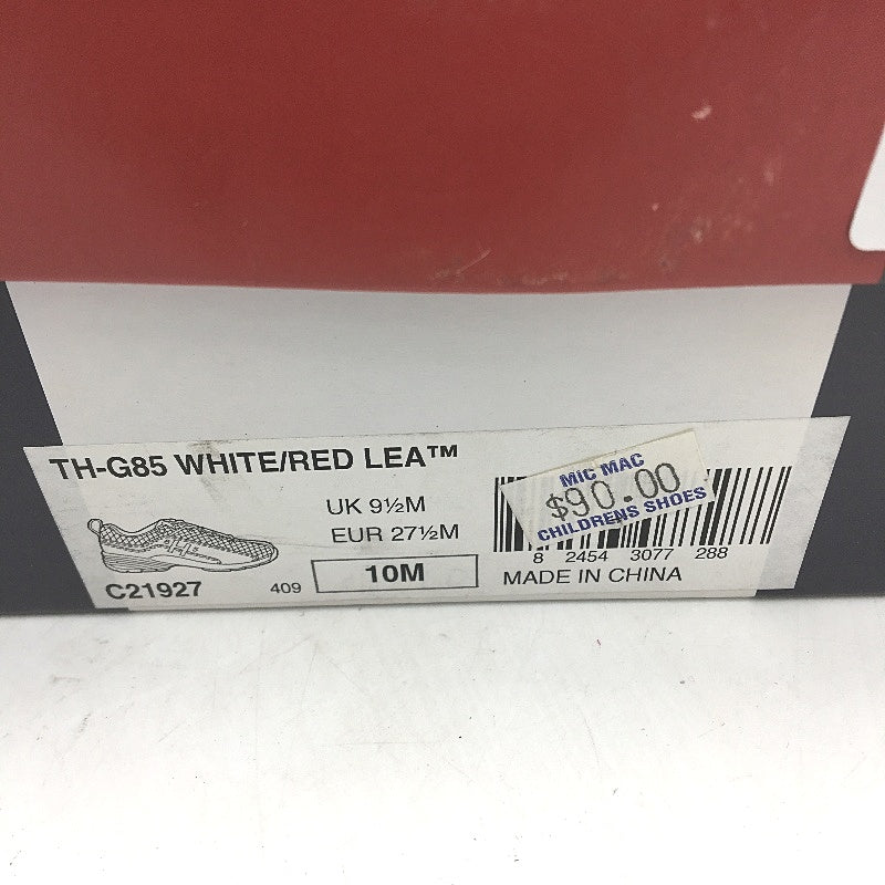Tommy Hilfiger White Red Leather Sneaker Shoe Kids Size US 10 EUR 27.5 NEW