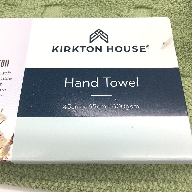 Kirkton House 5Pce Green Square Patterned Hand Towel & 4 Face Washer Pack NEW