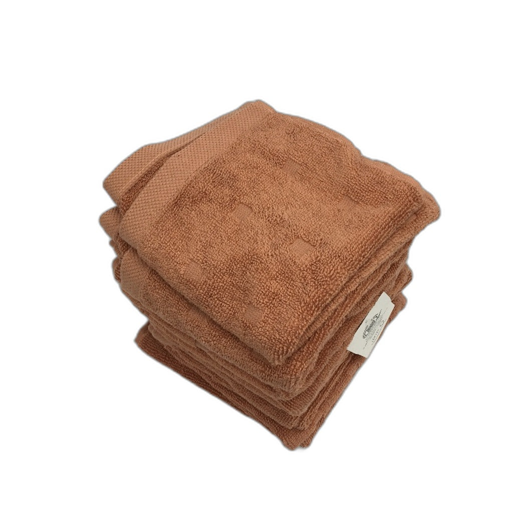 Kirkton House 10Pce Terracotta Brick Square Patterned Luxe Face Washers Pack NEW