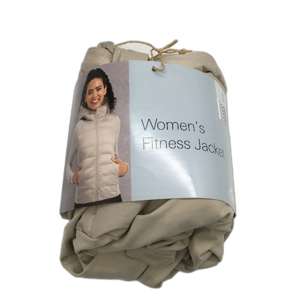 Crane Beige Zip Up Fitness Lightweight Slim Fit Jacket Ladies Size Small NEW