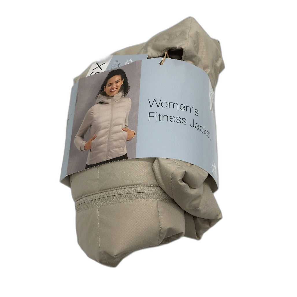 Crane Beige Zip Up Fitness Lightweight Slim Fit Jacket Ladies Size XS NEW