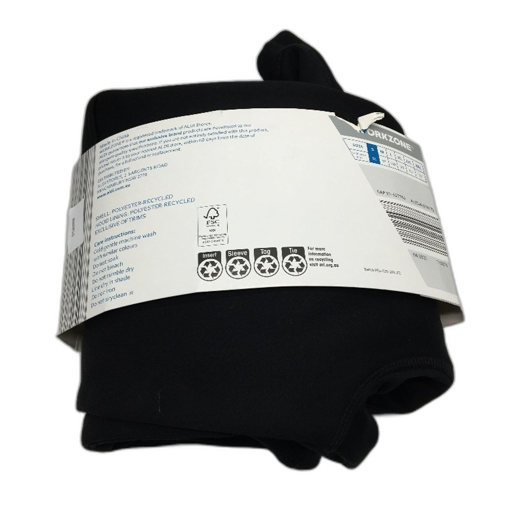 Workzone UPF50+ Water Repellant Black Hoodie Jumper Mens Size Small NEW