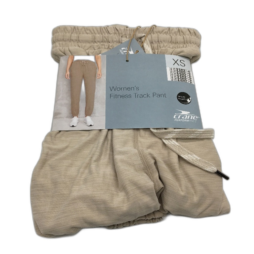 Crane Performance Womens Fitness Beige Lightweight Track Pants Size XS NEW