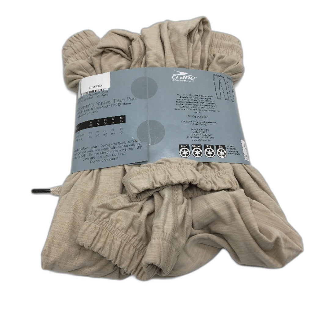 Crane Performance Womens Fitness Beige Lightweight Track Pants Size XS NEW