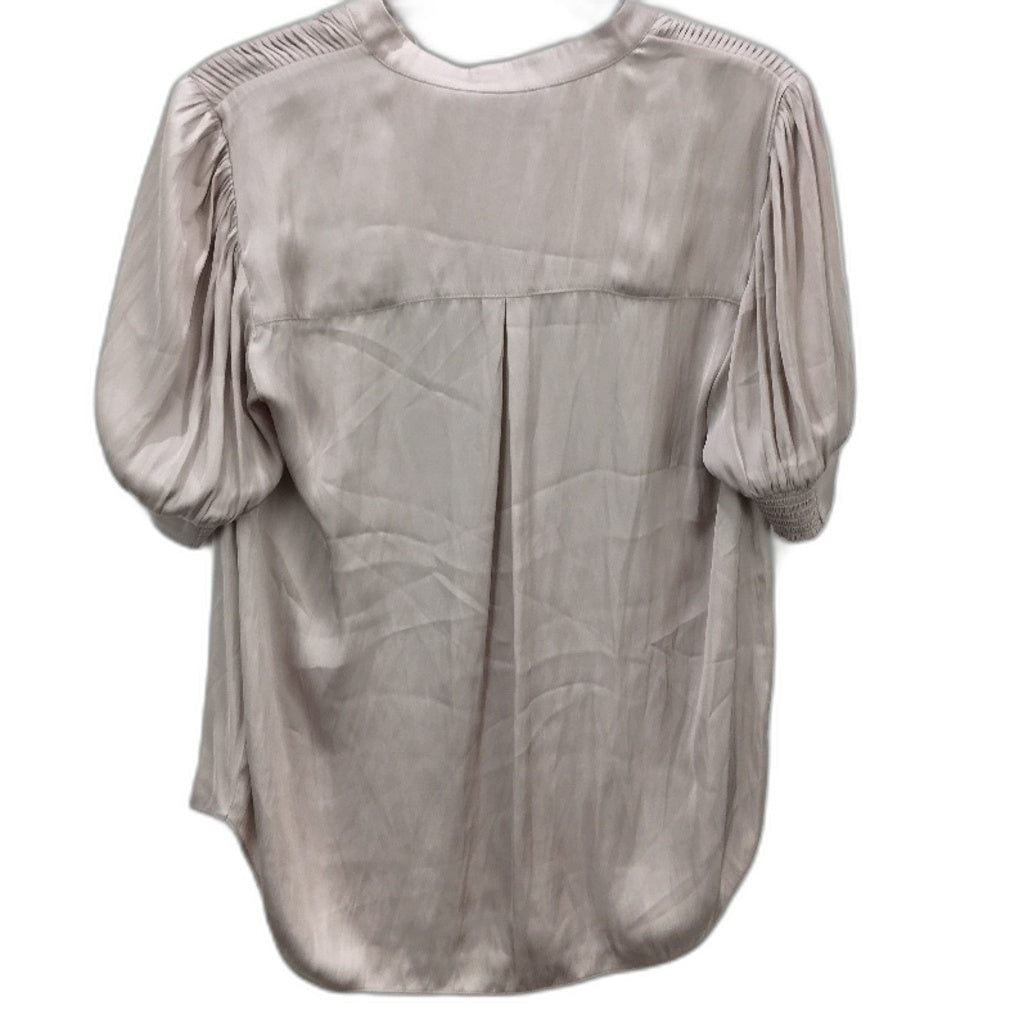 Basque Petites Soft Pink Silky Satin Short Sleeve V Neck Blouse Ladies Sz 10 NEW