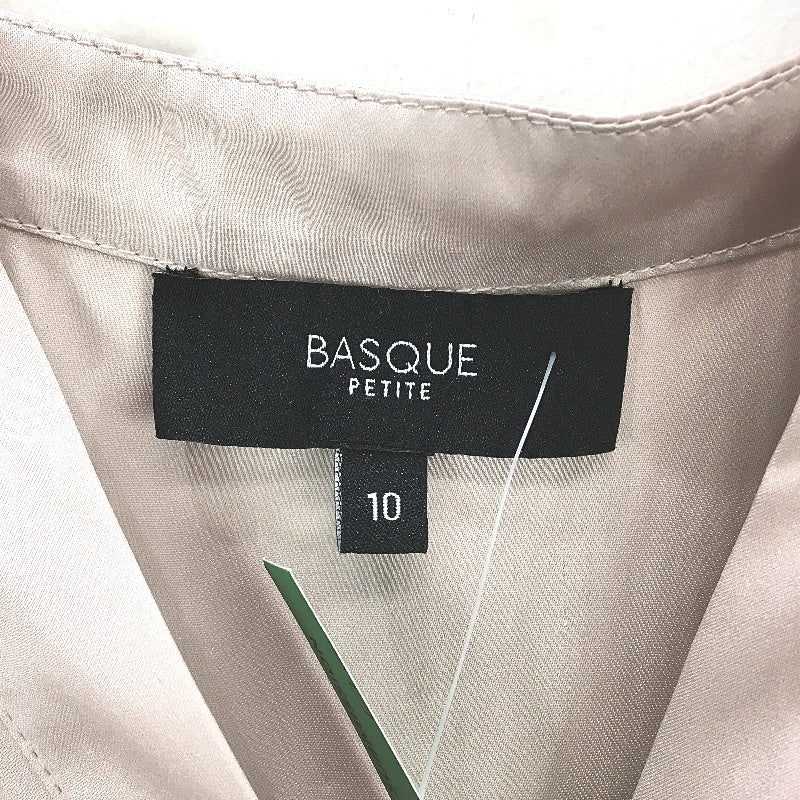 Basque Petites Soft Pink Silky Satin Short Sleeve V Neck Blouse Ladies Sz 10 NEW