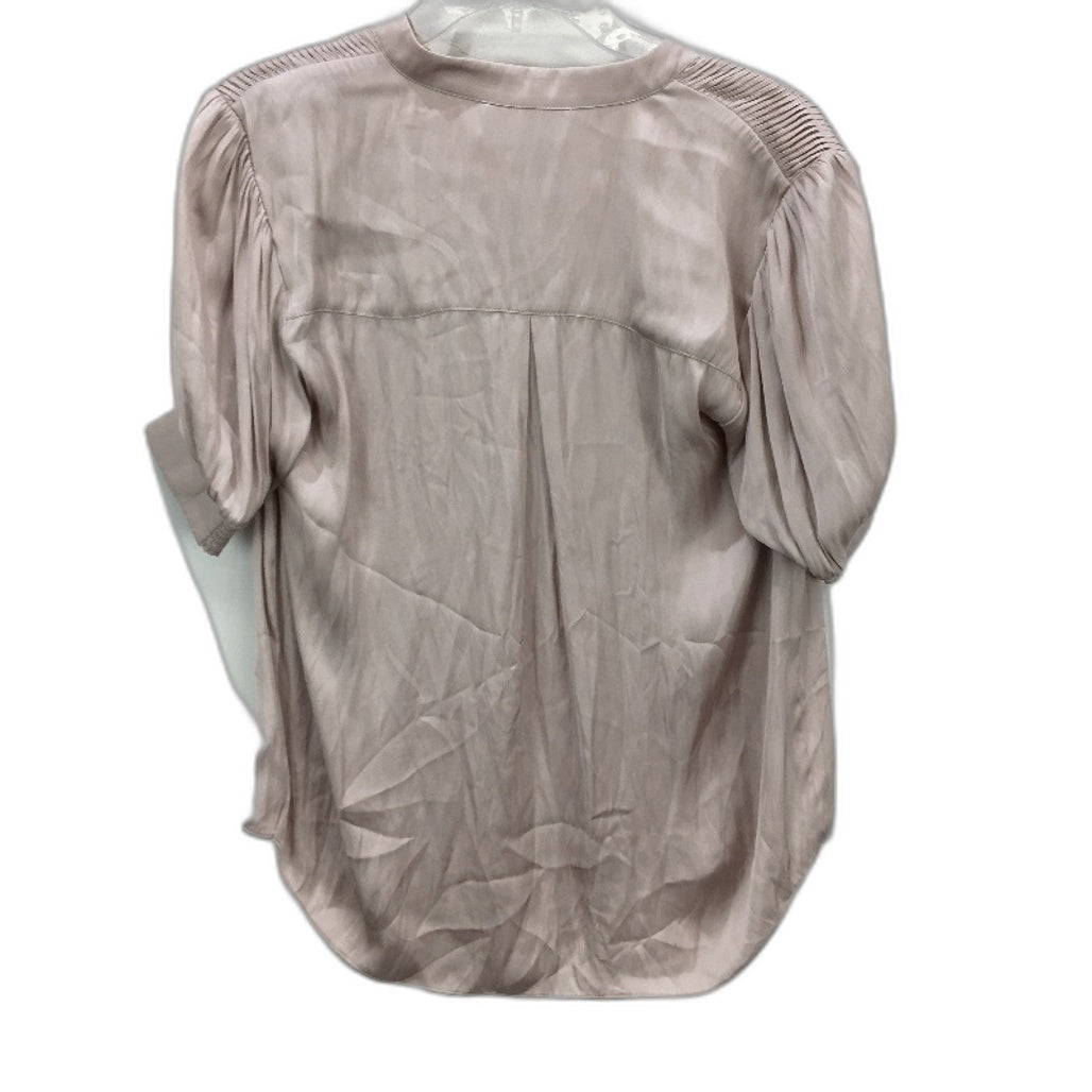 Basque Petites Soft Pink Silky Satin Short Sleeve V Neck Blouse Ladies Sze 8 NEW