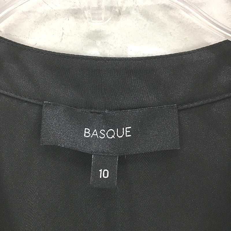 Basque Petites Black Silky Satin Short Sleeve V Neck Blouse Ladies Size 10 NEW