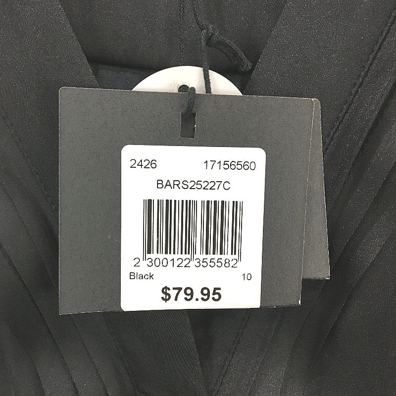 Basque Petites Black Silky Satin Short Sleeve V Neck Blouse Ladies Size 10 NEW