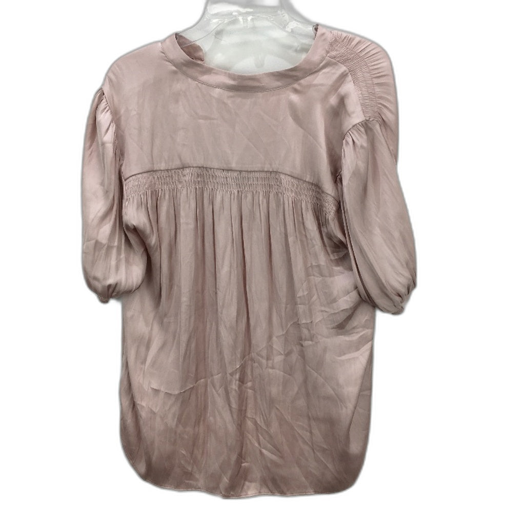 Basque Petites Light Pink Silky Satin Pin Tuck V Neck Blouse Ladies Size 10 NEW
