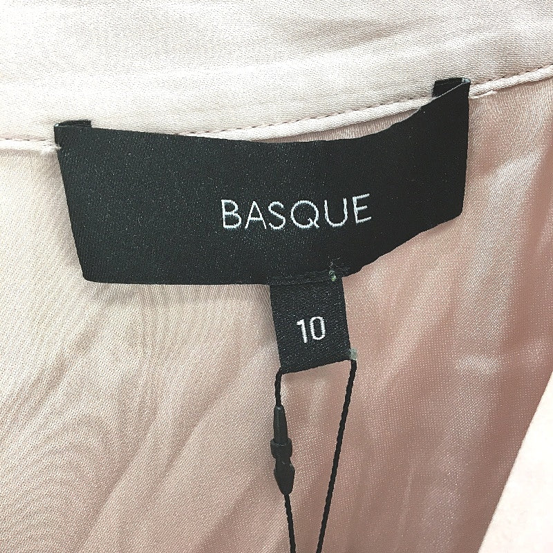 Basque Petites Light Pink Silky Satin Pin Tuck V Neck Blouse Ladies Size 10 NEW