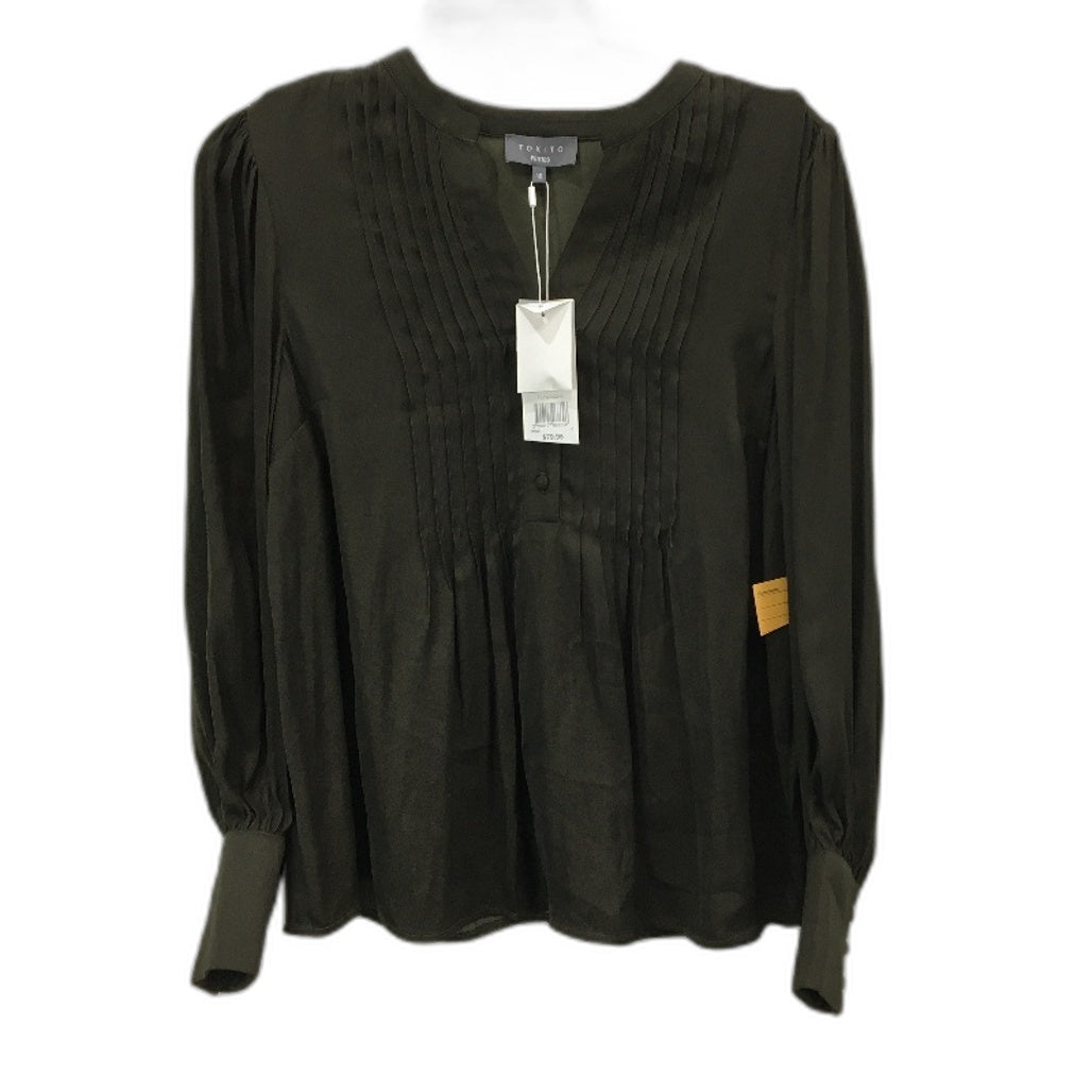 Tokito Petites Russet Dreams Khaki Silky Long Sleeve Blouse Ladies Size 10 NEW