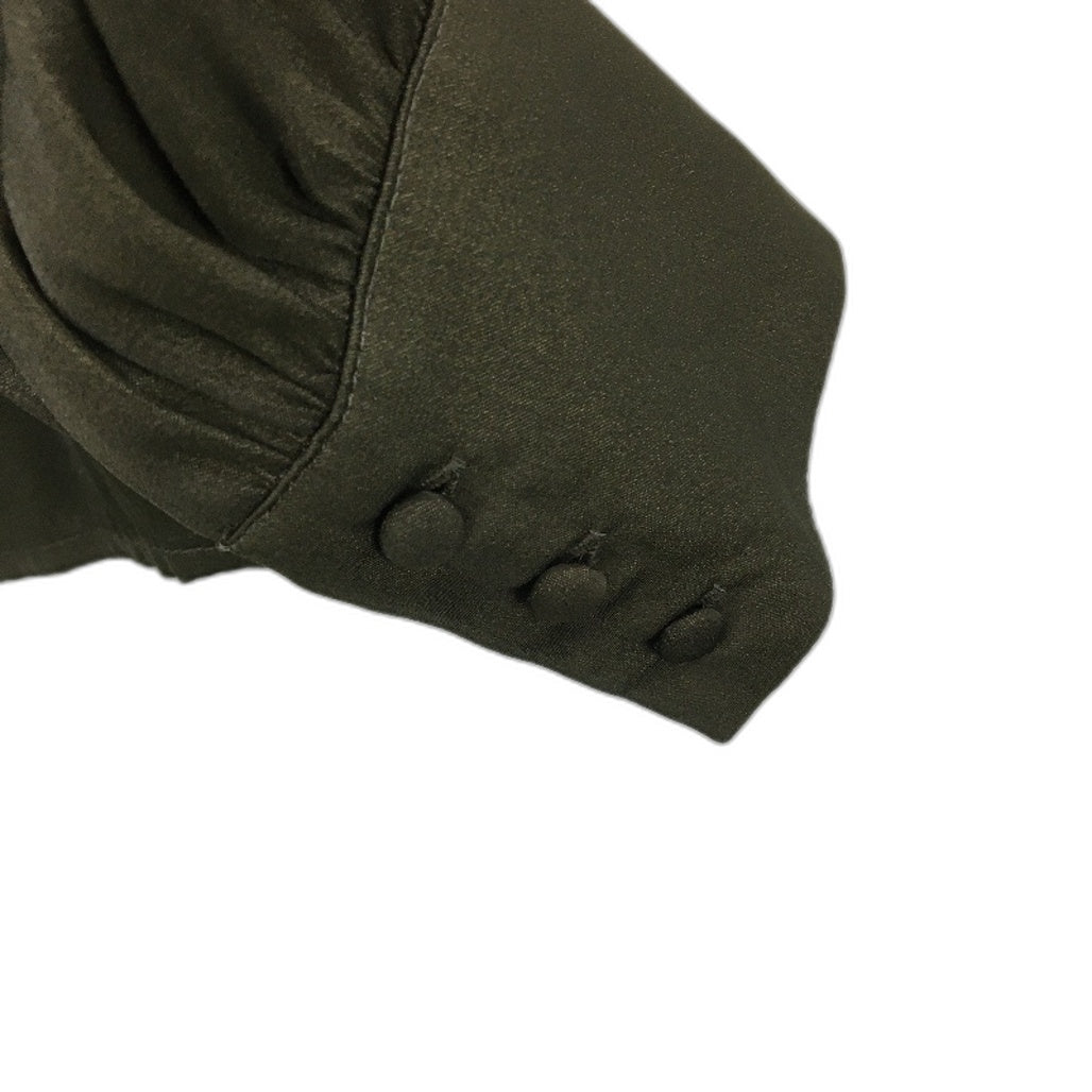 Tokito Petites Russet Dreams Khaki Silky Long Sleeve Blouse Ladies Size 10 NEW