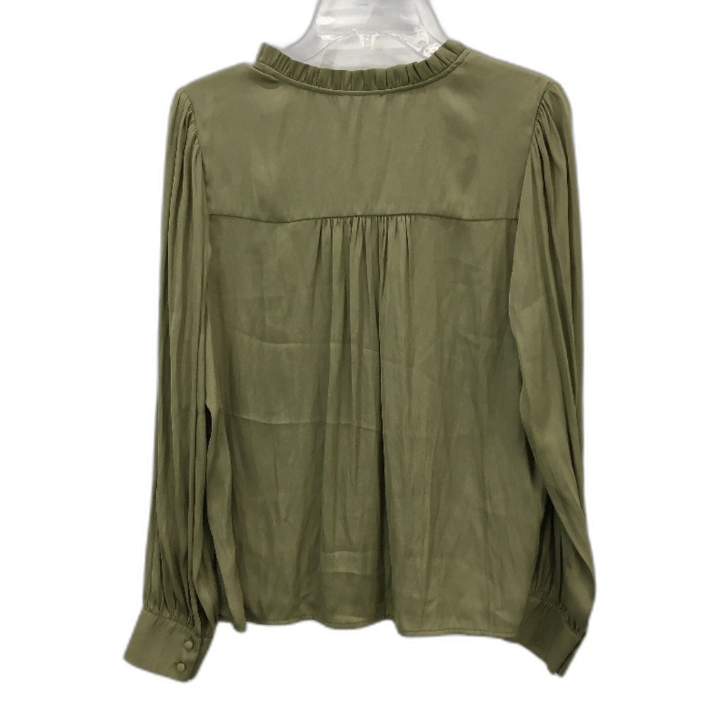 Tokito Petites Khaki Green Silky Long Sleeve V Neck Blouse Ladies Size 10 NEW