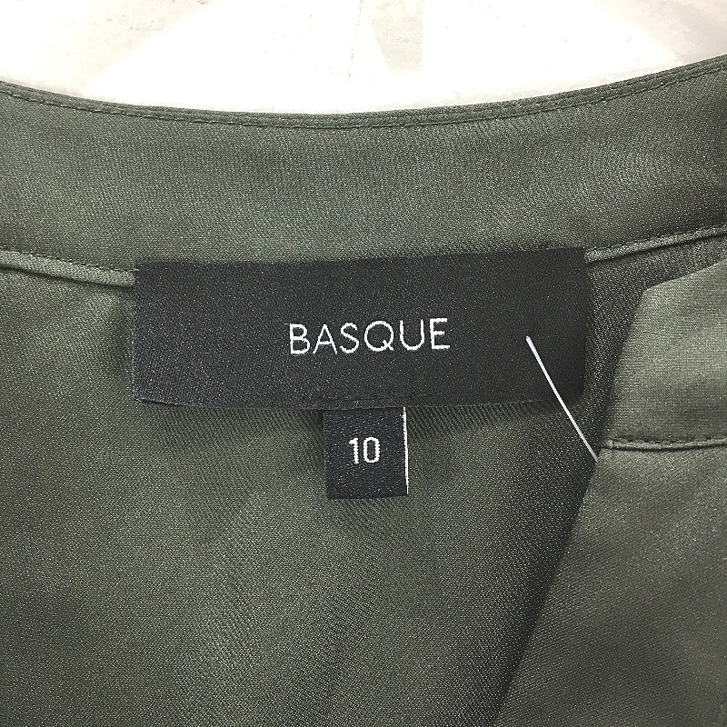 Basque Petites Dark Green Silky Long Sleeve V Neck Blouse Ladies Size 10 NEW