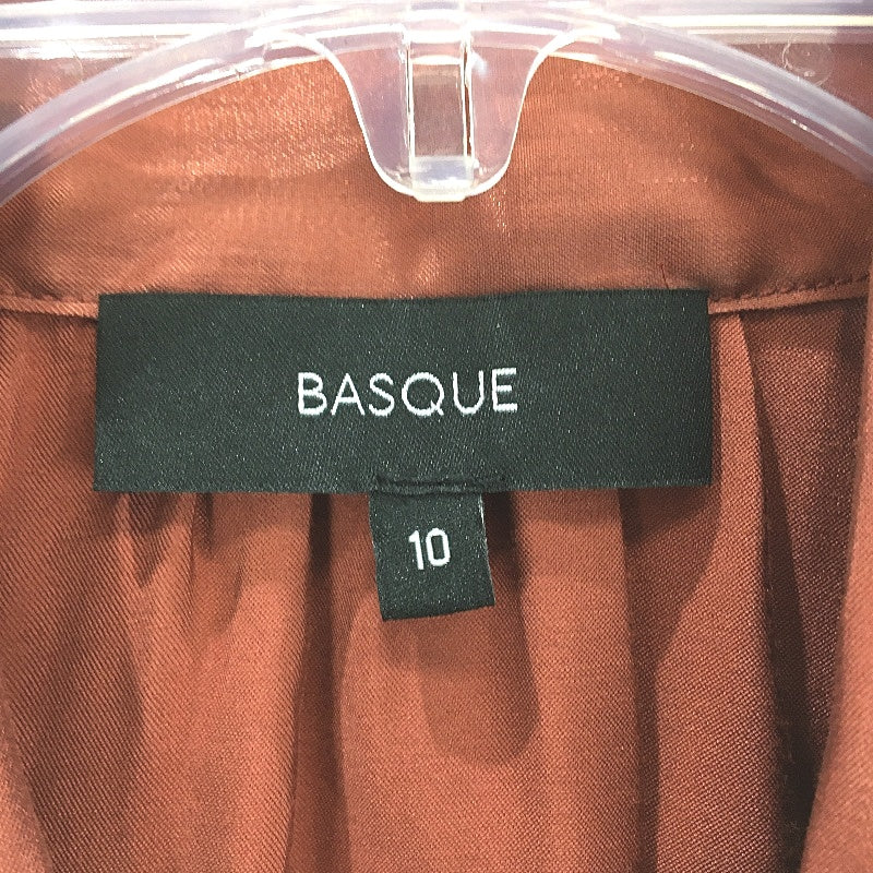 Basque Petites Rust Brown Silky Long Sleeve Tie Neck Blouse Ladies Size 10 NEW