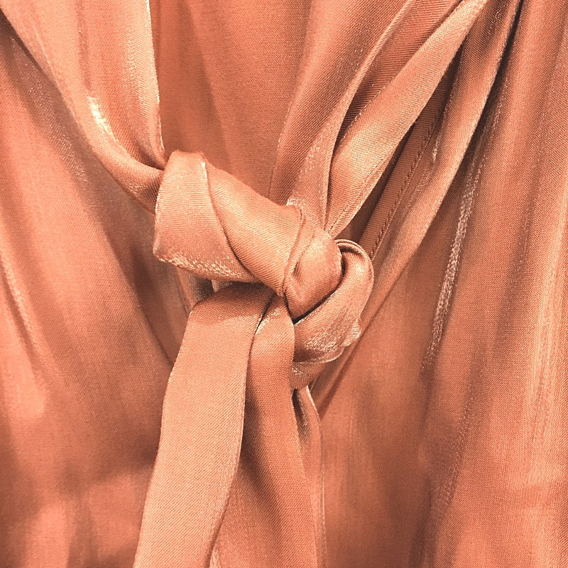 Basque Petites Rust Brown Silky Long Sleeve Tie Neck Blouse Ladies Size 10 NEW