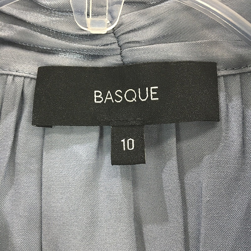 Basque Petites Bluish Grey Silky Long Sleeve Tie Neck Blouse Ladies Size 10 NEW