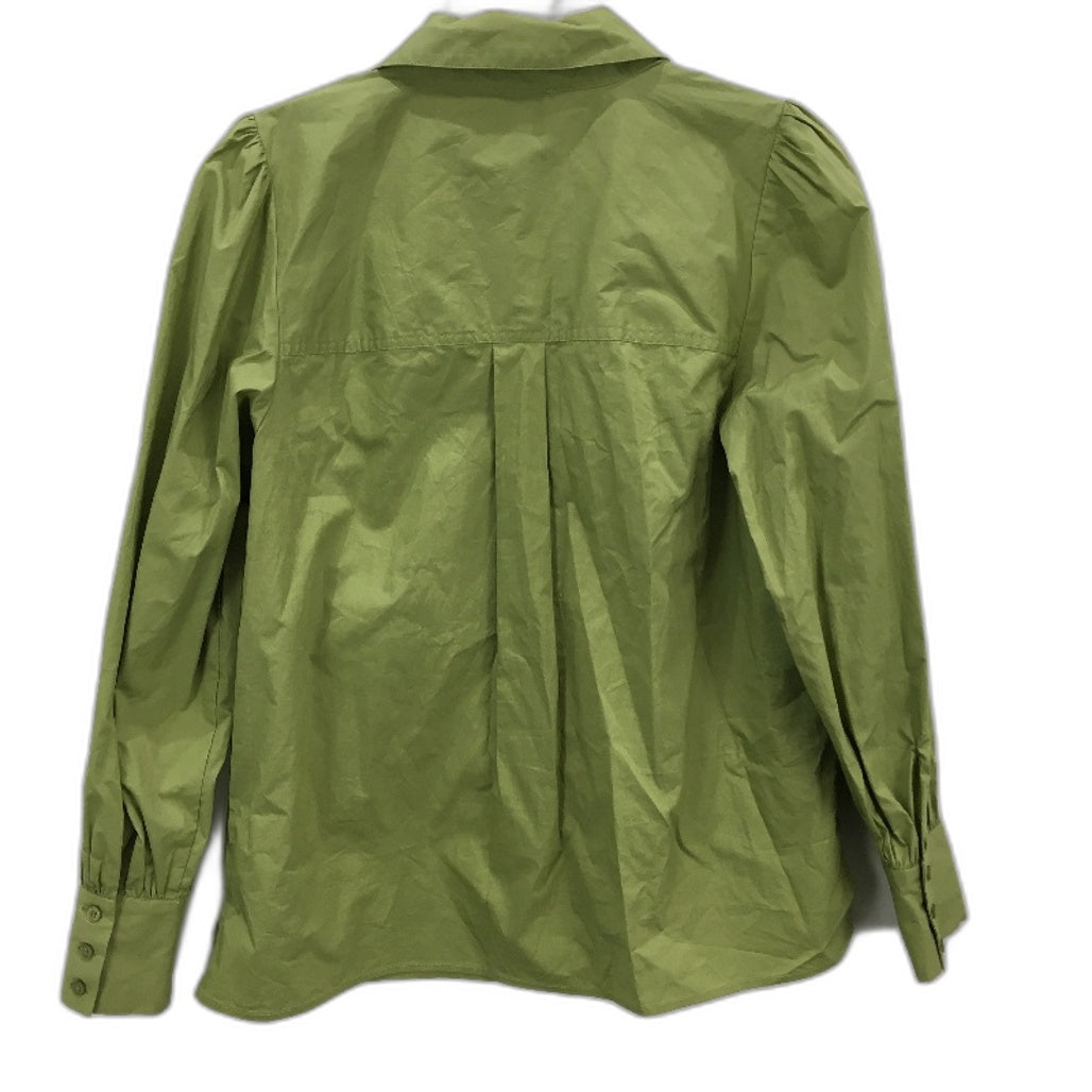 Myers Piper Leaf Green Organic Cotton Half Zipper Neck Blouse Ladies Size 10 NEW