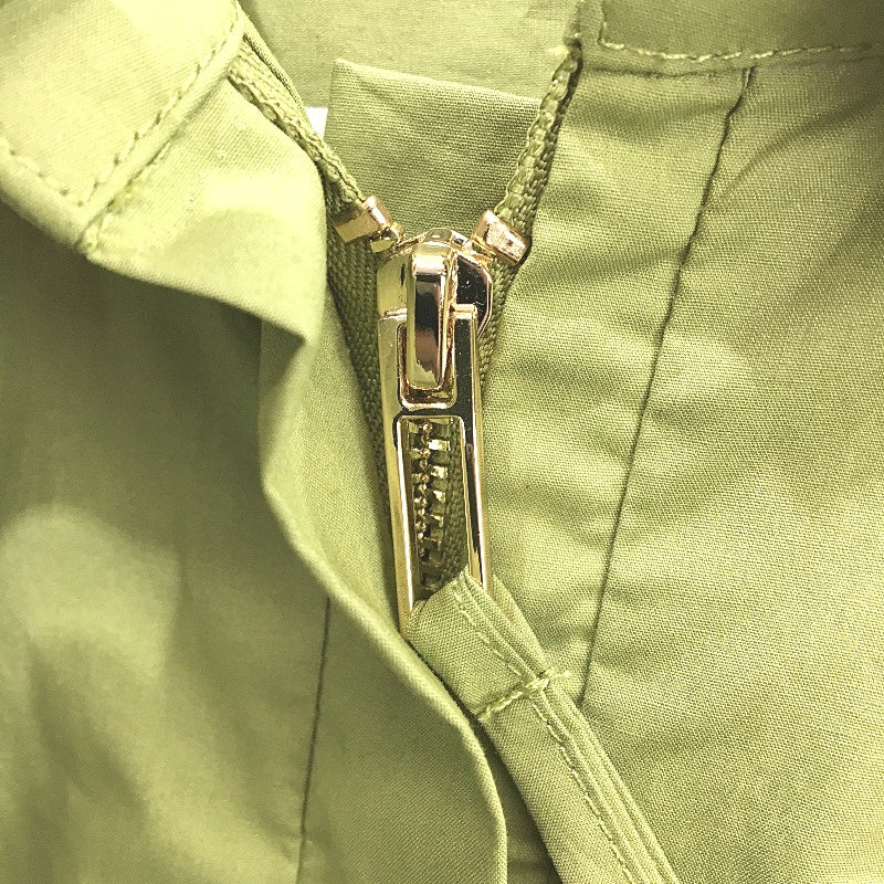 Myers Piper Leaf Green Organic Cotton Half Zipper Neck Blouse Ladies Size 10 NEW