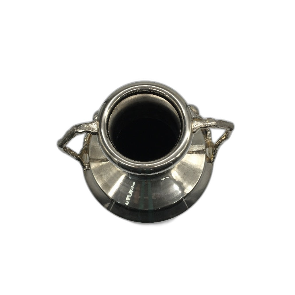 Vintage Lambidis Original Silverware Large Handled Vase With Flower Emboss 36cm