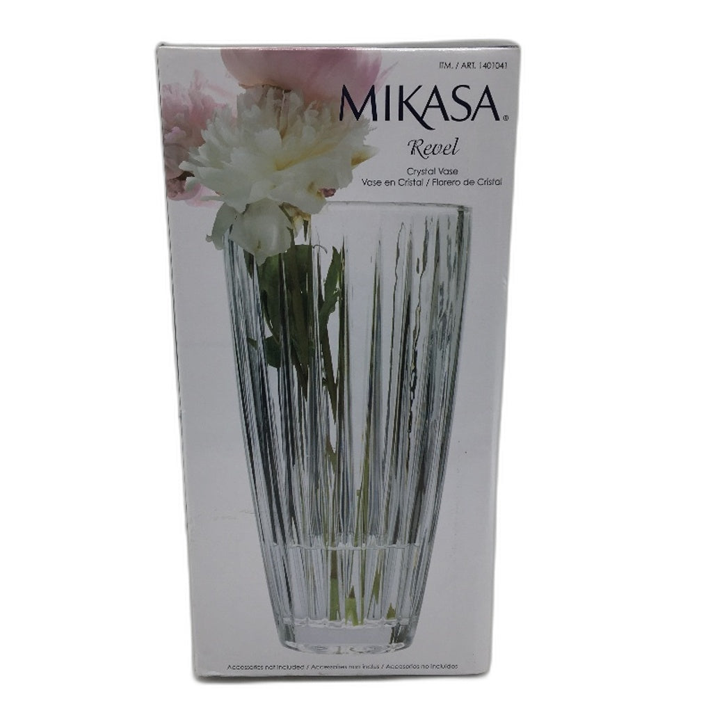 Mikasa Crystal Clear Revel Florero de Cristal Flower Vase In Box 29.9cm NEW