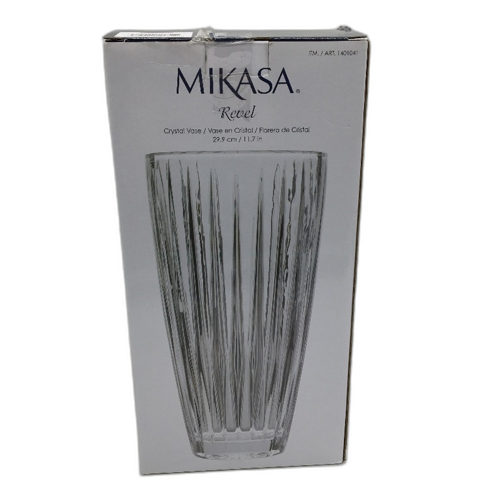 Mikasa Crystal Clear Revel Florero de Cristal Flower Vase In Box 29.9cm NEW
