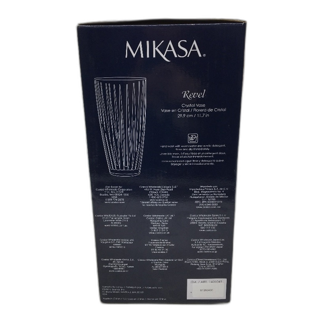 Mikasa Crystal Clear Revel Florero de Cristal Flower Vase In Box 29.9cm NEW