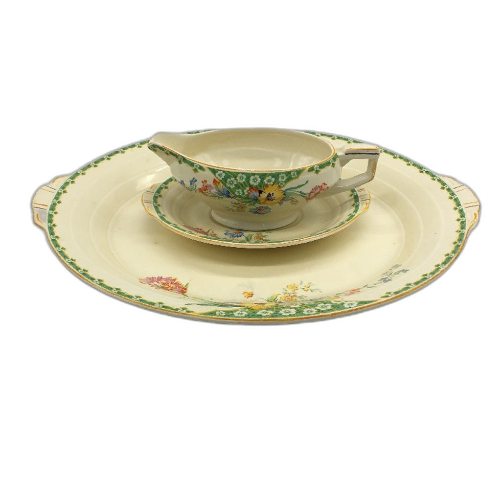 VINTAGE Grindley Made In England Fine China 3 Piece Platter, Jug & Dish Set