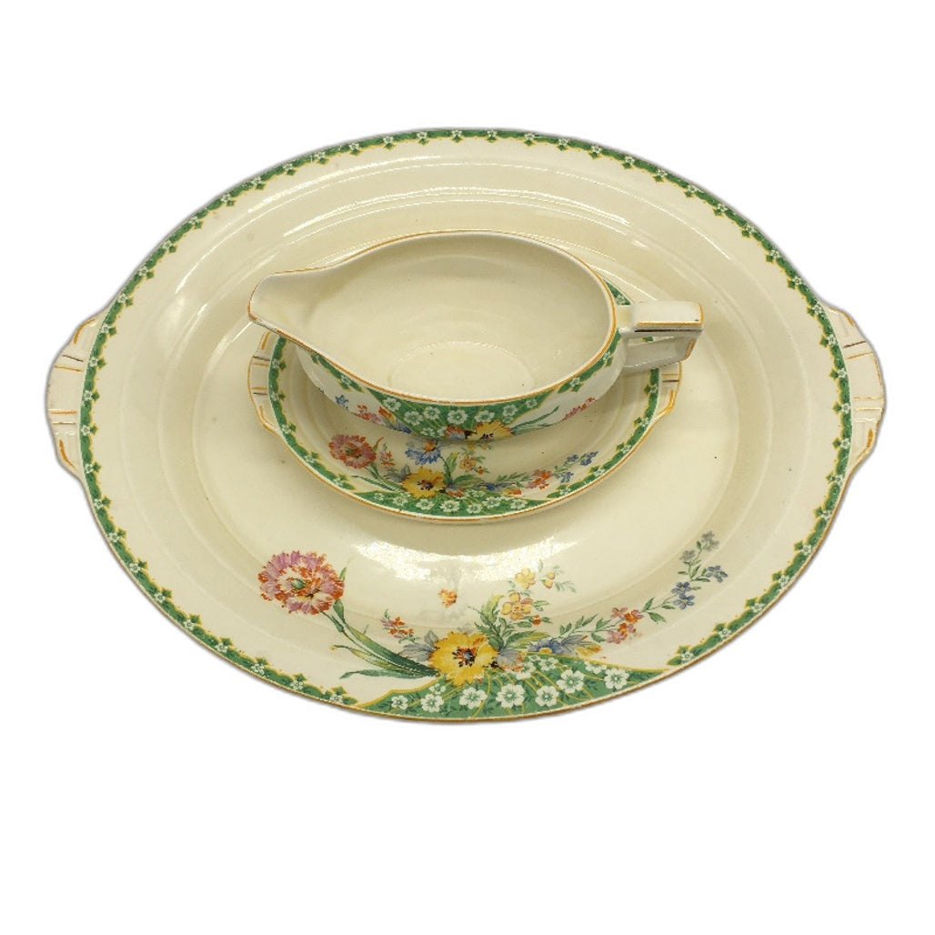 VINTAGE Grindley Made In England Fine China 3 Piece Platter, Jug & Dish Set