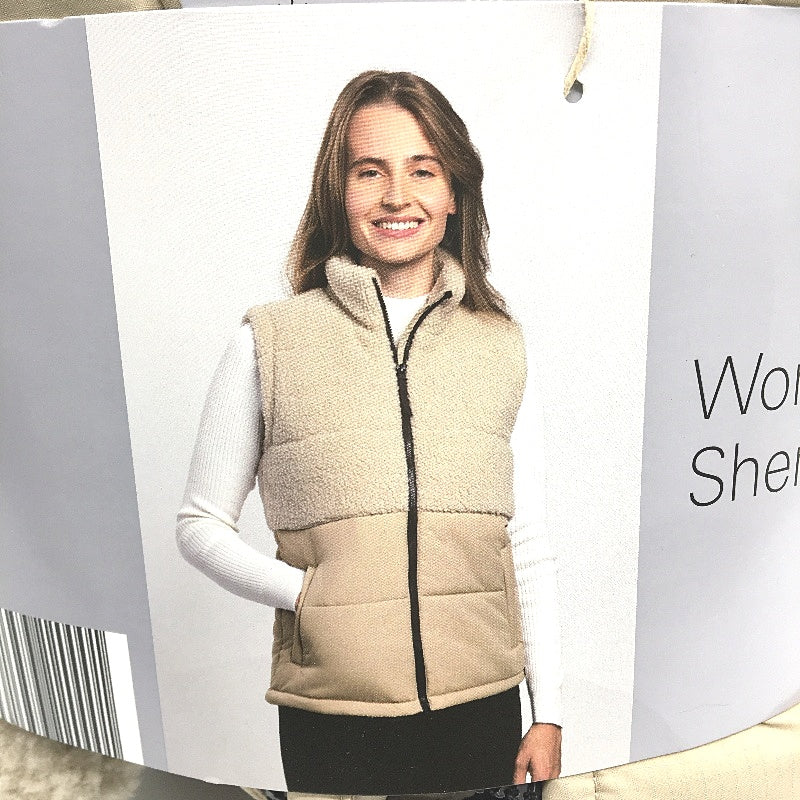 Crane Performance Tan Zip Up Sleeveless Sherpa Vest Ladies Size XL NEW