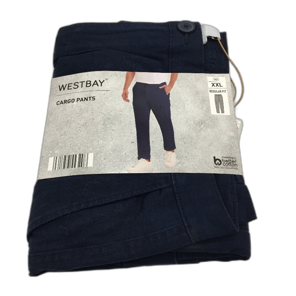 Westbay Navy Blue Regular Fit Cotton Soft Cargo Pants Mens Size XXL NEW
