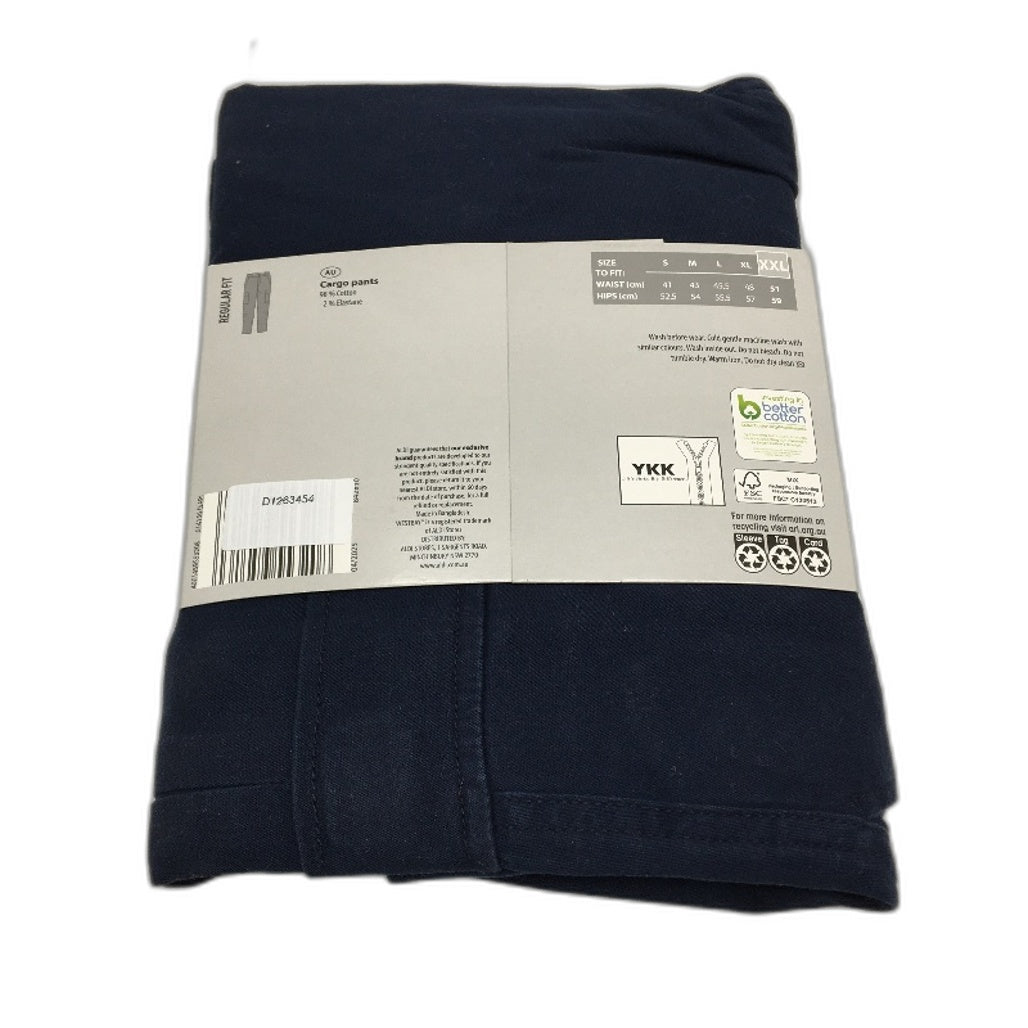 Westbay Navy Blue Regular Fit Cotton Soft Cargo Pants Mens Size XXL NEW