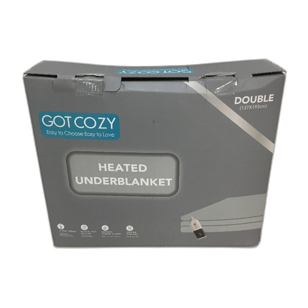GOTCOZY Heated Electric Underblanket  Double Size 6 Heat Settings 193x137cm NEW