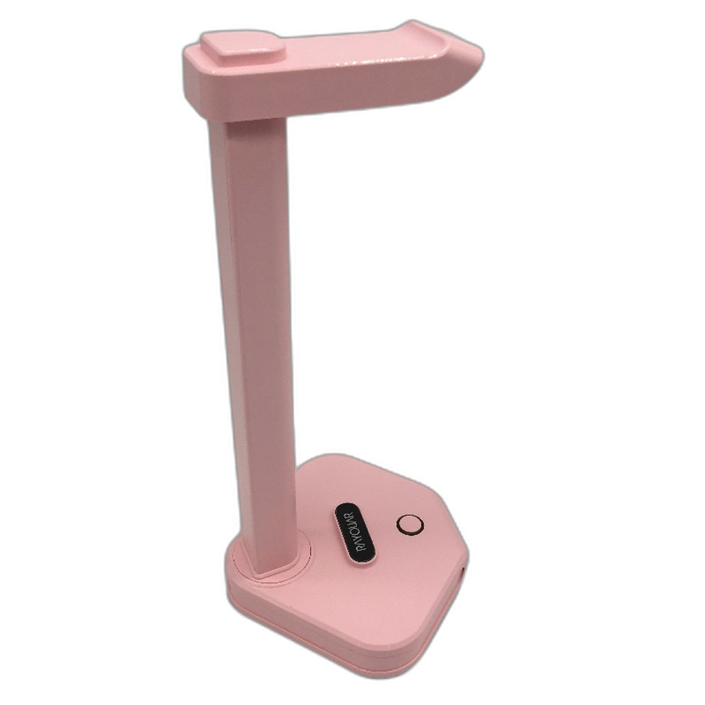 Rayouar RGB Headphone Stand Mobile Phone Holder Type C Charging Pink NEW