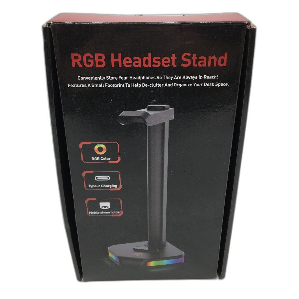 Rayouar RGB Headphone Stand Mobile Phone Holder Type C Charging Pink NEW