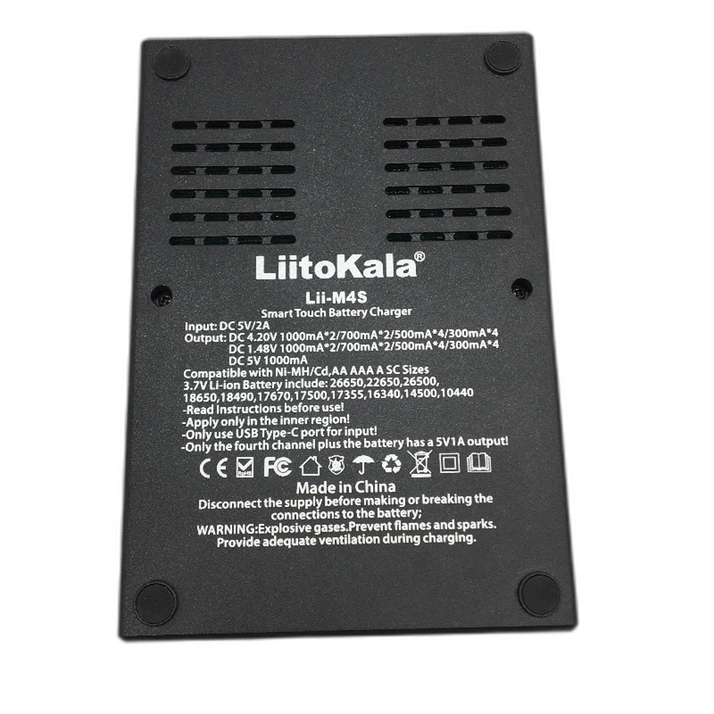 LiitoKala Smart Universal LCD Fast Charger Lii M4S 4 Channels Type C 5V 2A NEW