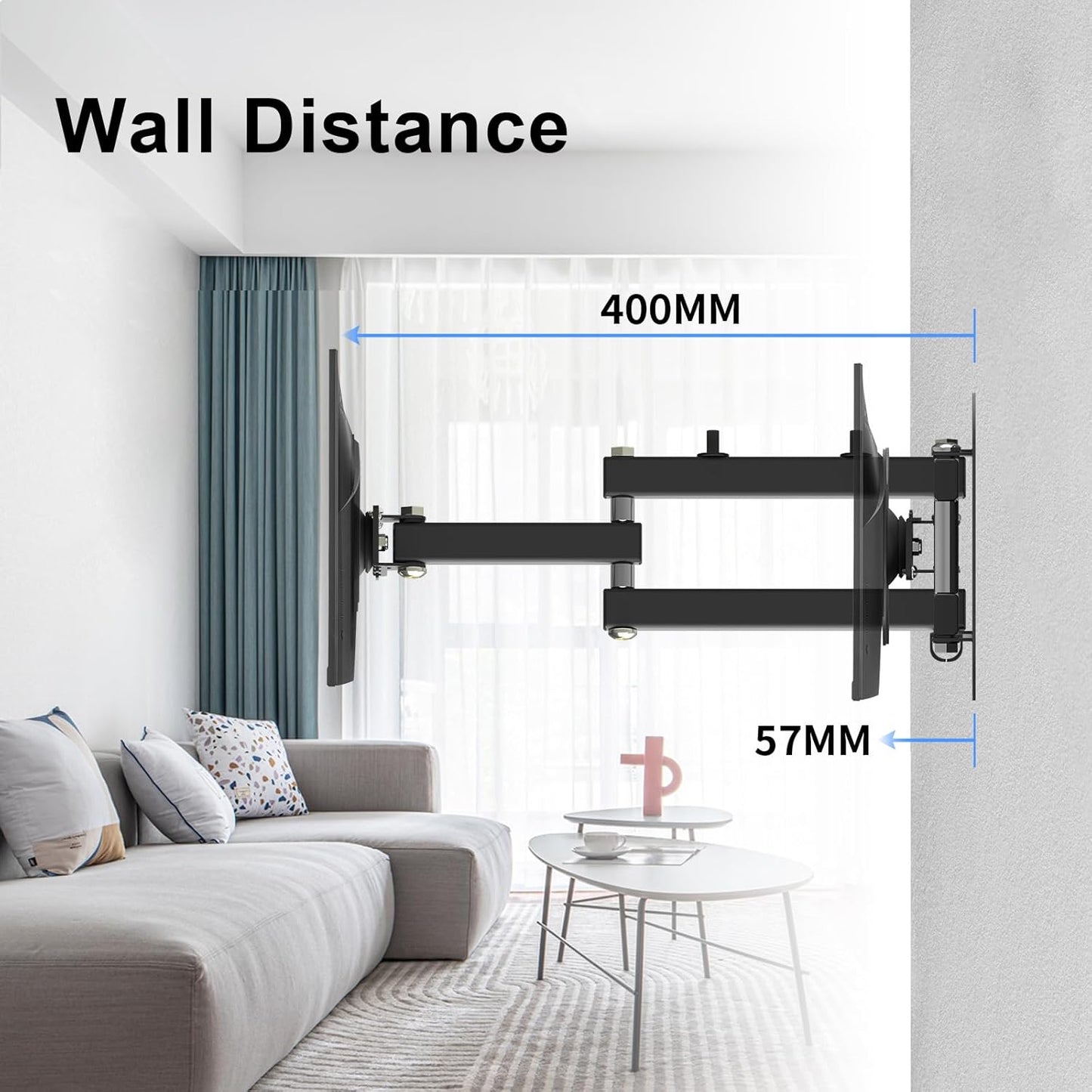 Suptek Articulating Arm TV Wall Mount Swivel Tilt Full Motion Adjustable NEW